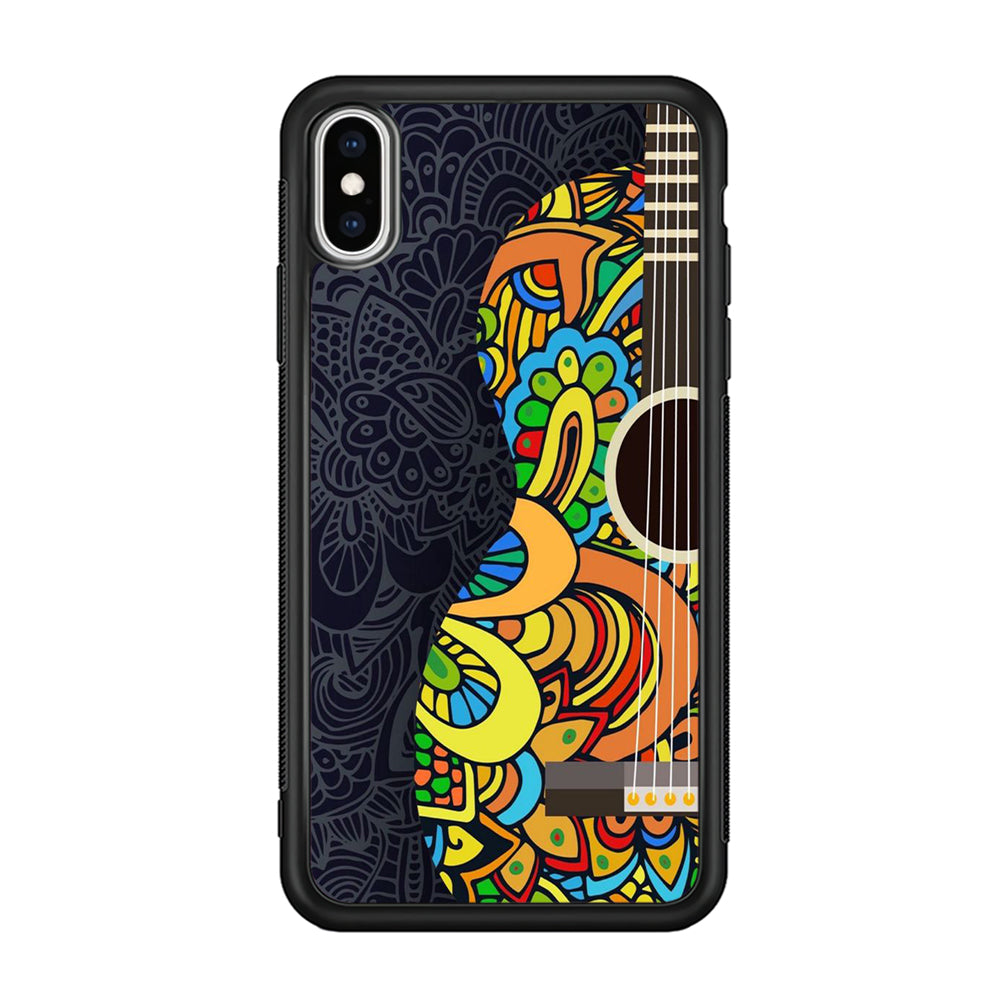 Music Guitar Art 001 iPhone Xs Case-Phone Case-Rubber Black (2D Case)-Altracase
