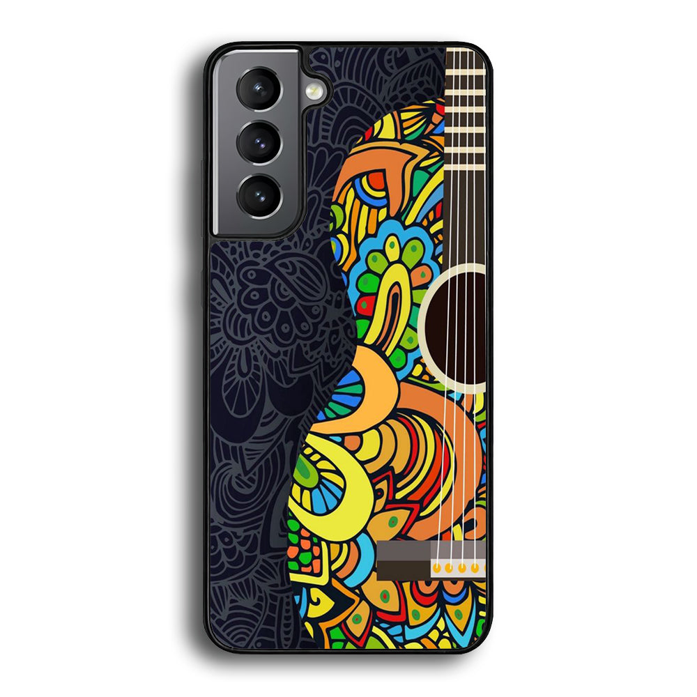 Music Guitar Art 001 Samsung Galaxy S24 Case-Phone Case-Rubber Black (2D Case)-Altracase