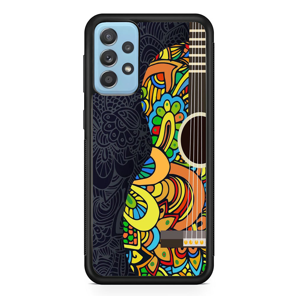 Music Guitar Art 001 Samsung Galaxy A72 Case-Phone Case-Rubber Black (2D Case)-Altracase