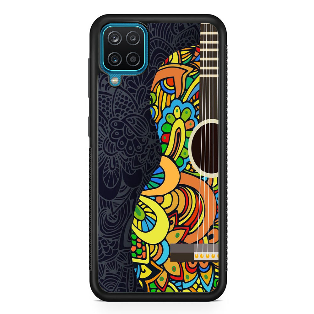 Music Guitar Art 001 Samsung Galaxy A12 Case-Phone Case-Rubber Black (2D Case)-Altracase