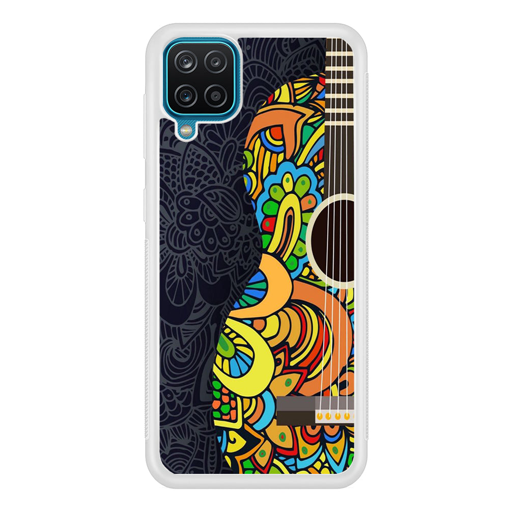 Music Guitar Art 001 Samsung Galaxy A12 Case-Phone Case-Rubber White (2D Case)-Altracase