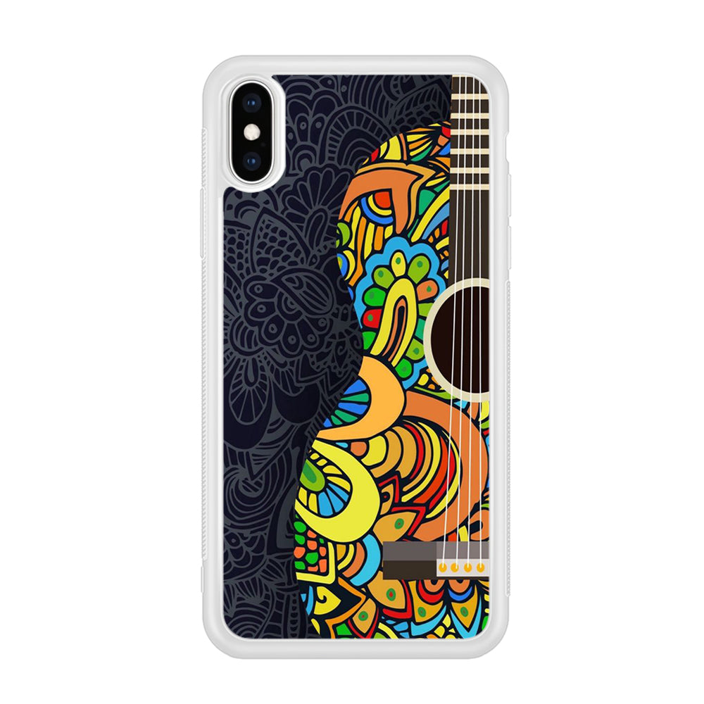 Music Guitar Art 001 iPhone Xs Case-Phone Case-Rubber White (2D Case)-Altracase