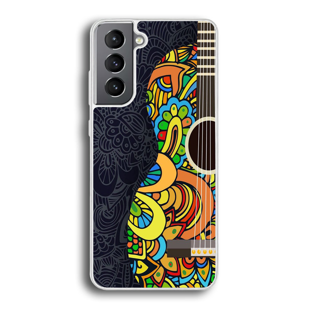 Music Guitar Art 001 Samsung Galaxy S22 Case-Phone Case-Rubber White (2D Case)-Altracase