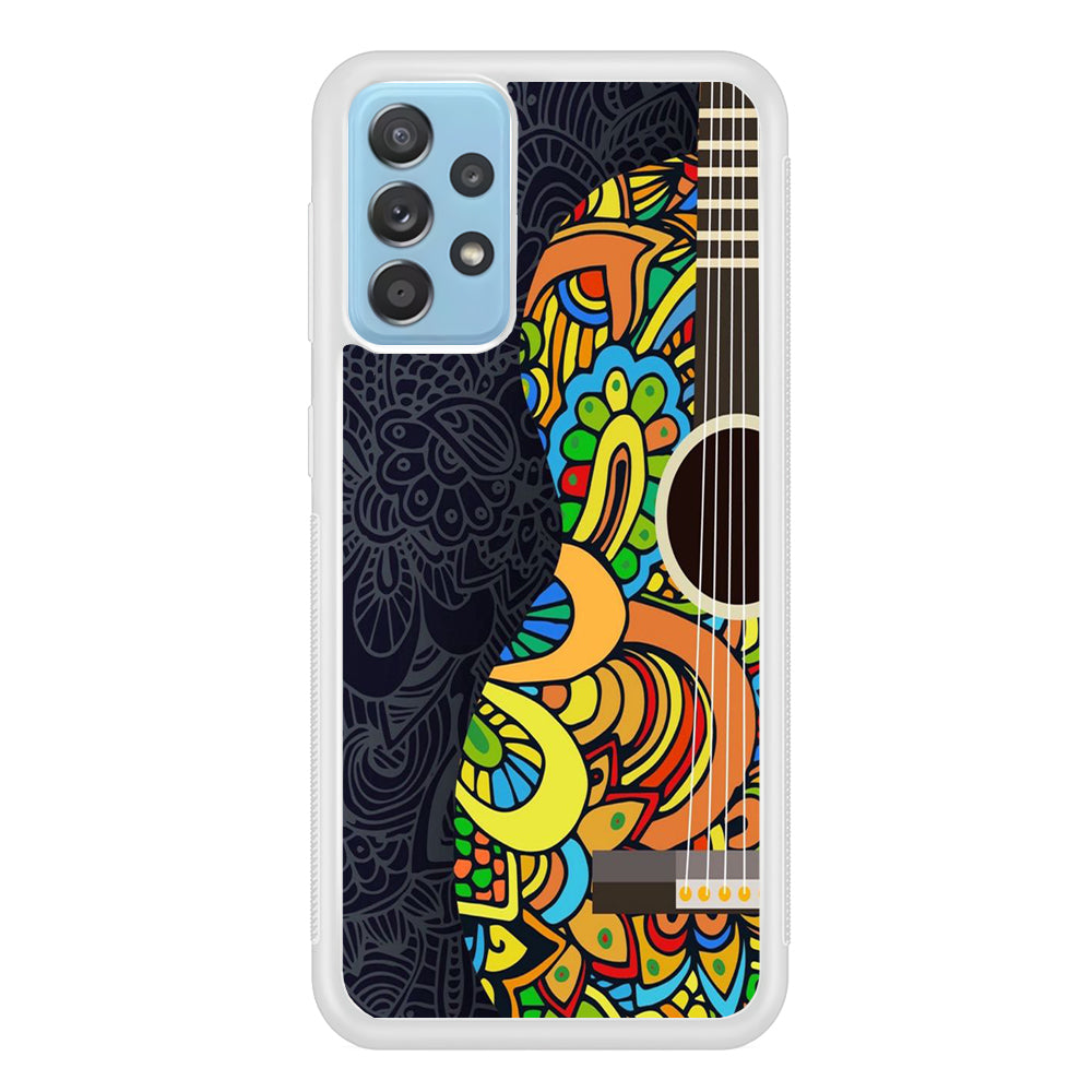 Music Guitar Art 001 Samsung Galaxy A72 Case-Phone Case-Rubber White (2D Case)-Altracase