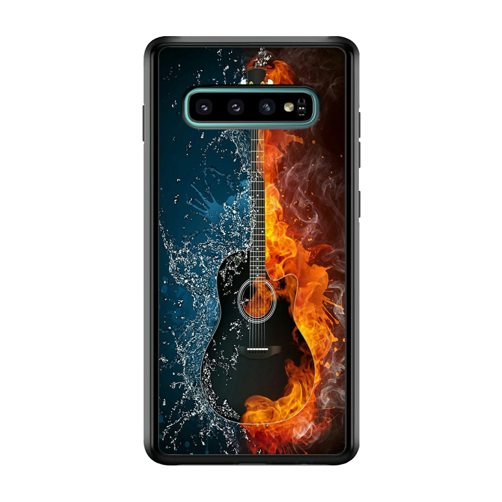 Music Guitar Art 002 Samsung Galaxy S10 Case-Phone Case-Rubber Black (2D Case)-Altracase