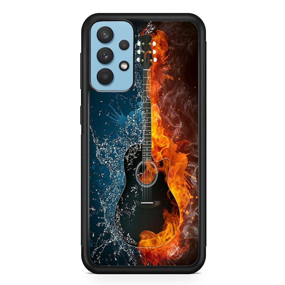 Music Guitar Art 002 Samsung Galaxy A32 Case-Phone Case-Rubber Black (2D Case)-Altracase