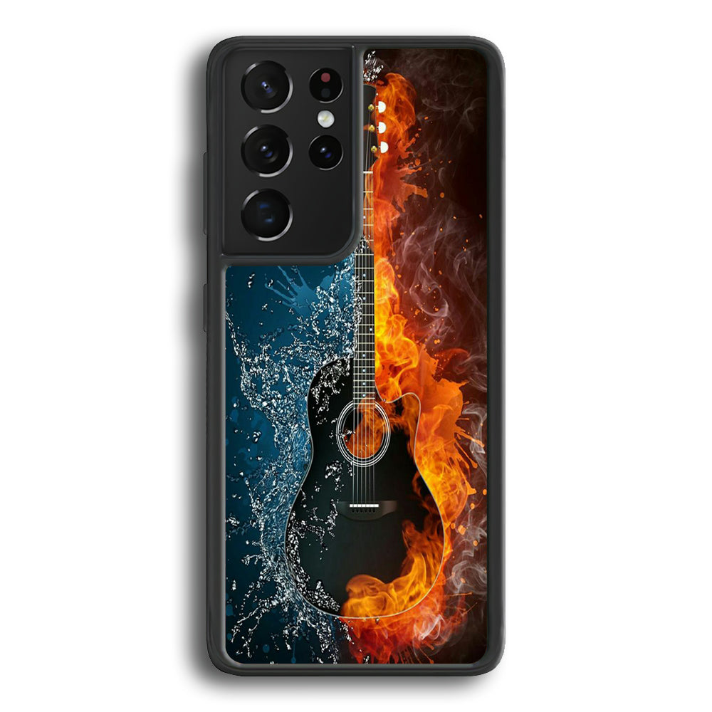 Music Guitar Art 002 Samsung Galaxy S21 Ultra Case-Phone Case-Rubber Black (2D Case)-Altracase