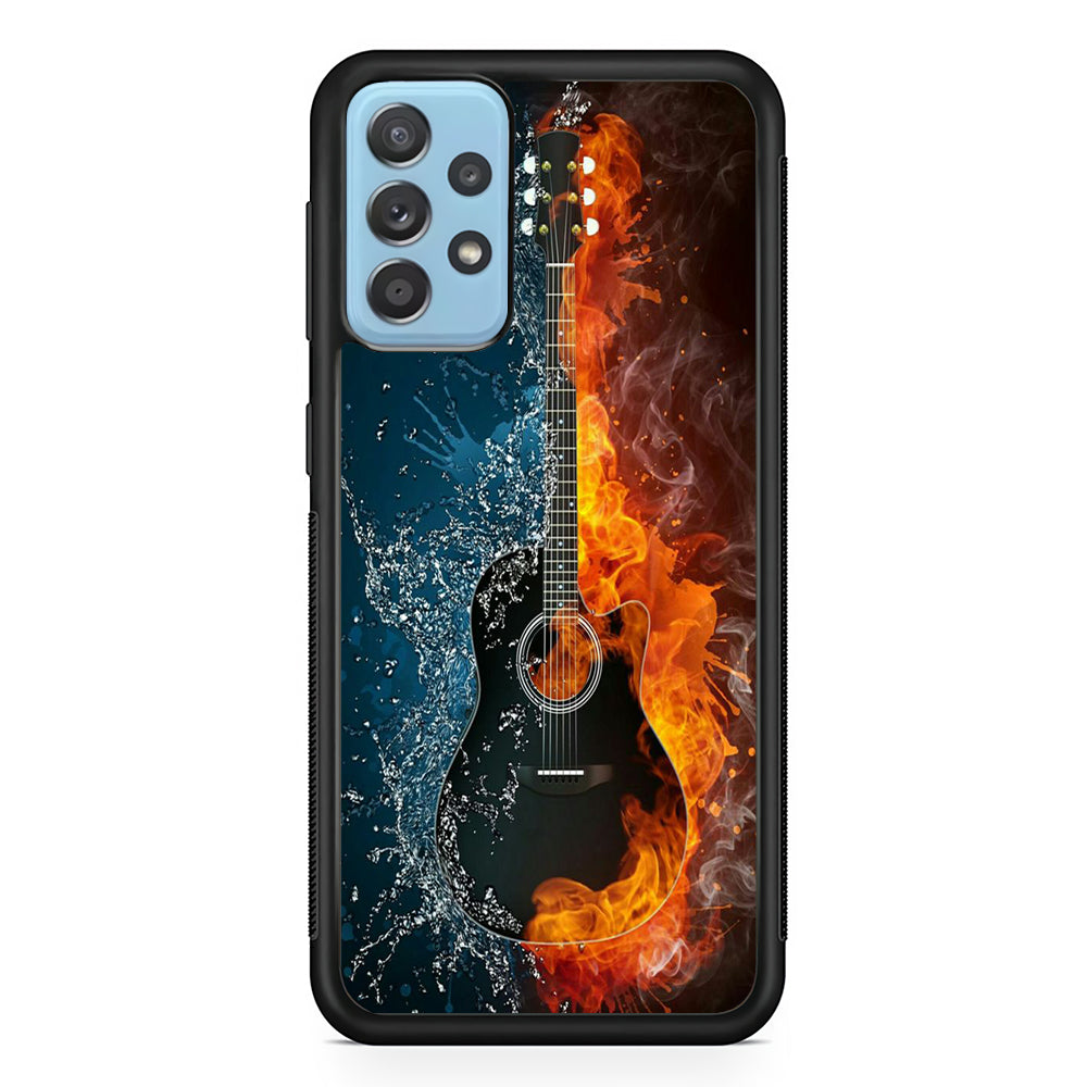 Music Guitar Art 002 Samsung Galaxy A72 Case-Phone Case-Rubber Black (2D Case)-Altracase