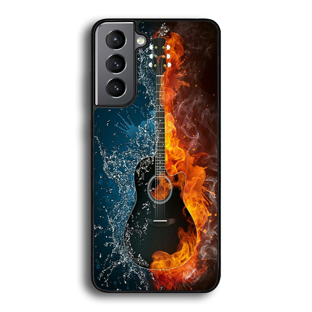 Music Guitar Art 002 Samsung Galaxy S25 Case-Phone Case-Rubber Black (2D Case)-Altracase