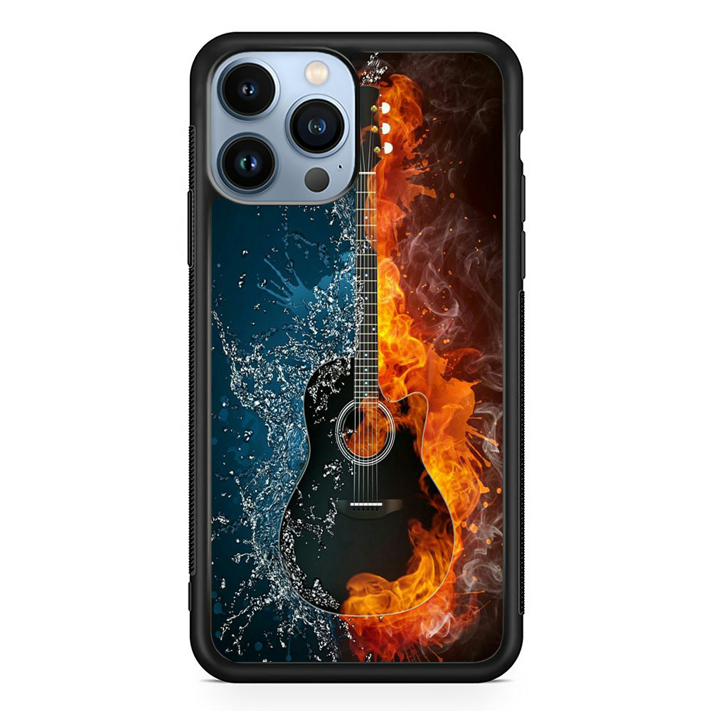 Music Guitar Art 002 iPhone 15 Pro Max Case-Phone Case-Rubber Black (2D Case)-Altracase