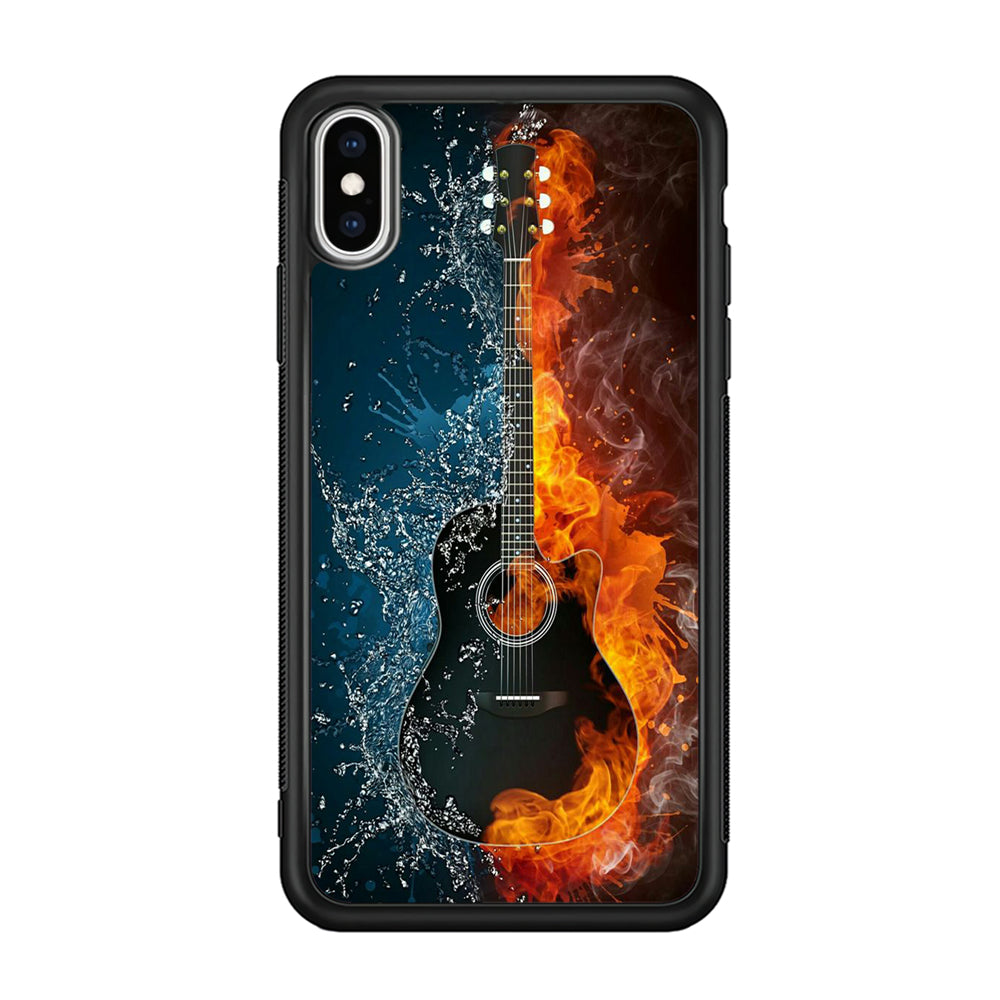 Music Guitar Art 002 iPhone Xs Case-Phone Case-Rubber Black (2D Case)-Altracase
