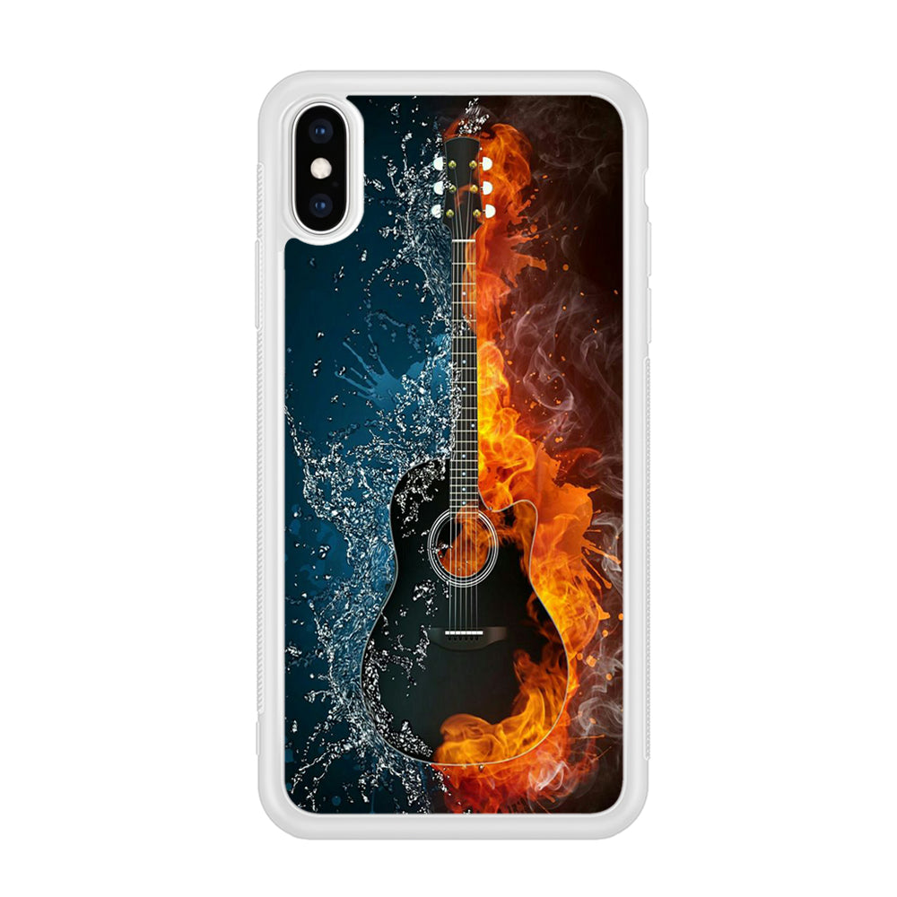 Music Guitar Art 002 iPhone Xs Case-Phone Case-Rubber White (2D Case)-Altracase