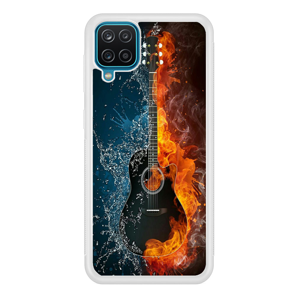 Music Guitar Art 002 Samsung Galaxy A12 Case-Phone Case-Rubber White (2D Case)-Altracase