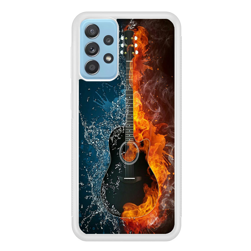 Music Guitar Art 002 Samsung Galaxy A72 Case-Phone Case-Rubber White (2D Case)-Altracase