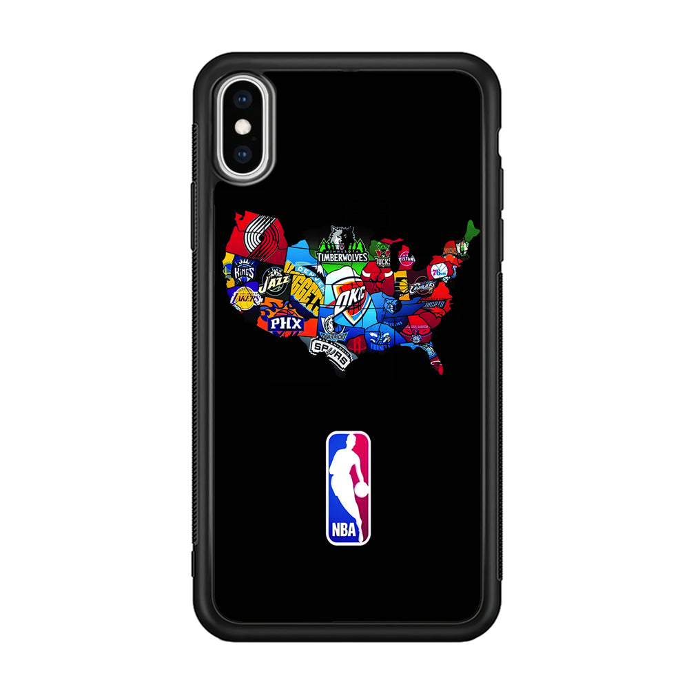 NBA Basketball iPhone Xs Case-Phone Case-Rubber Black (2D Case)-Altracase
