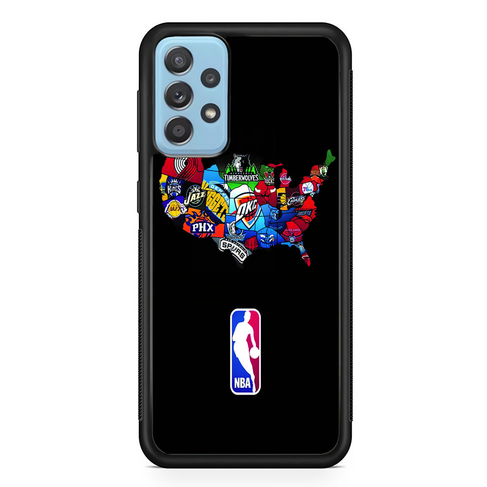 NBA Basketball Samsung Galaxy A72 Case-Phone Case-Rubber Black (2D Case)-Altracase