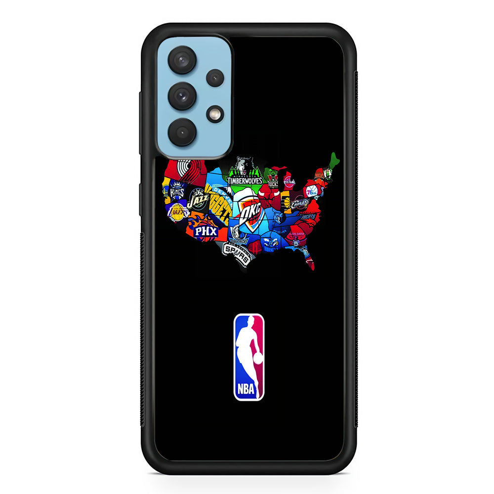 NBA Basketball Samsung Galaxy A32 Case-Phone Case-Rubber Black (2D Case)-Altracase