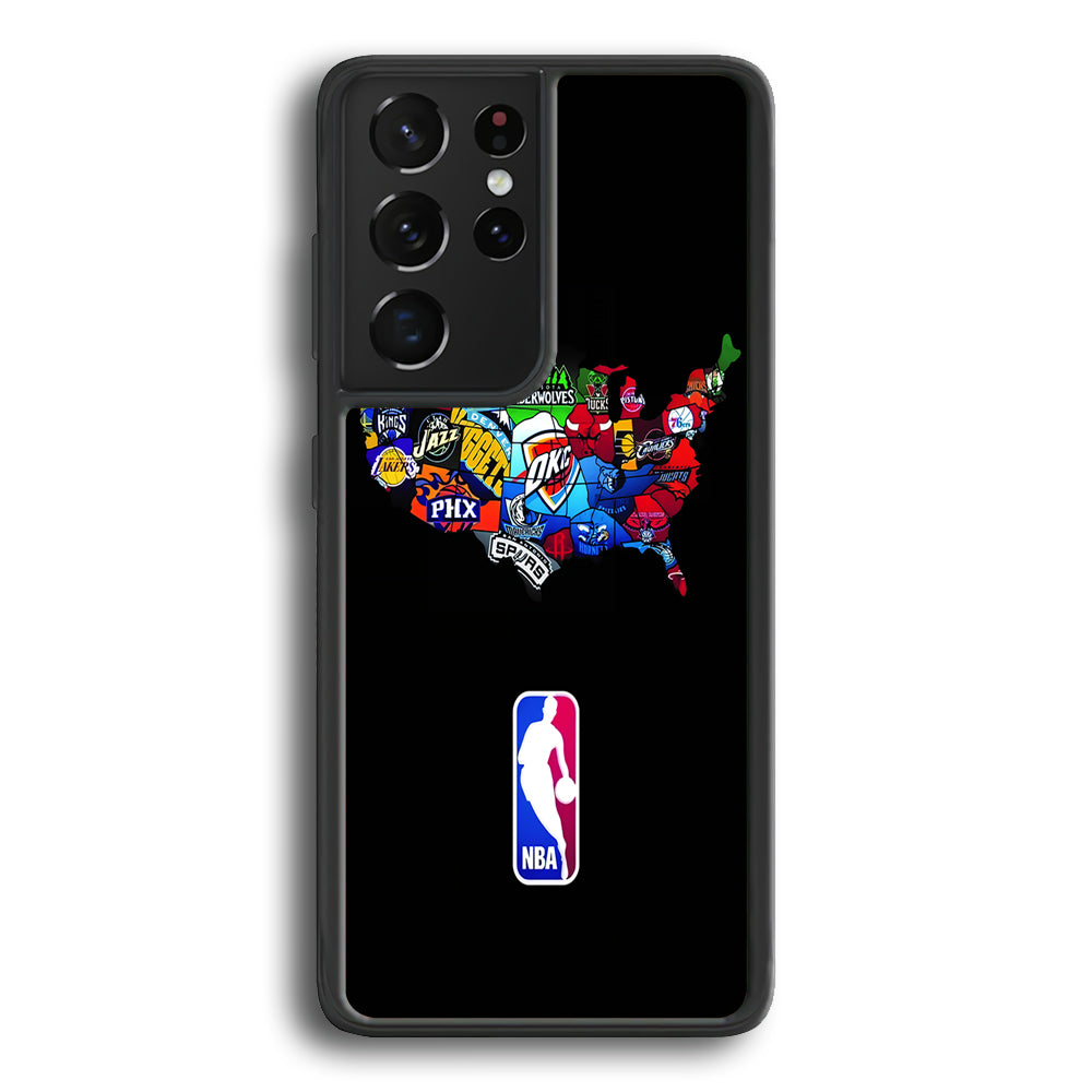 NBA Basketball Samsung Galaxy S21 Ultra Case-Phone Case-Rubber Black (2D Case)-Altracase
