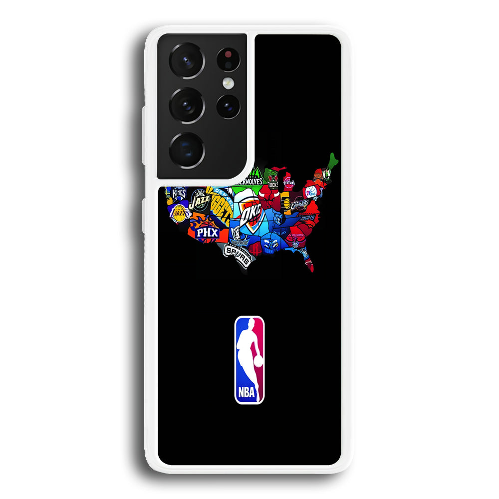 NBA Basketball Samsung Galaxy S21 Ultra Case-Phone Case-Rubber White (2D Case)-Altracase