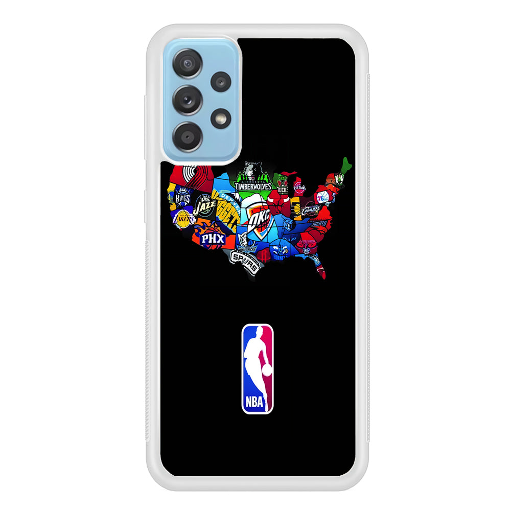 NBA Basketball Samsung Galaxy A72 Case-Phone Case-Rubber White (2D Case)-Altracase