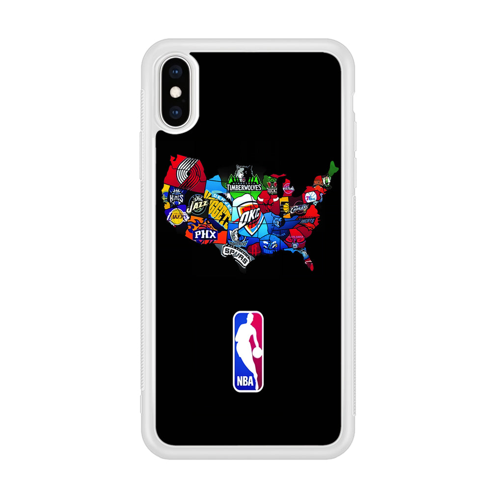 NBA Basketball iPhone Xs Max Case-Phone Case-Rubber White (2D Case)-Altracase
