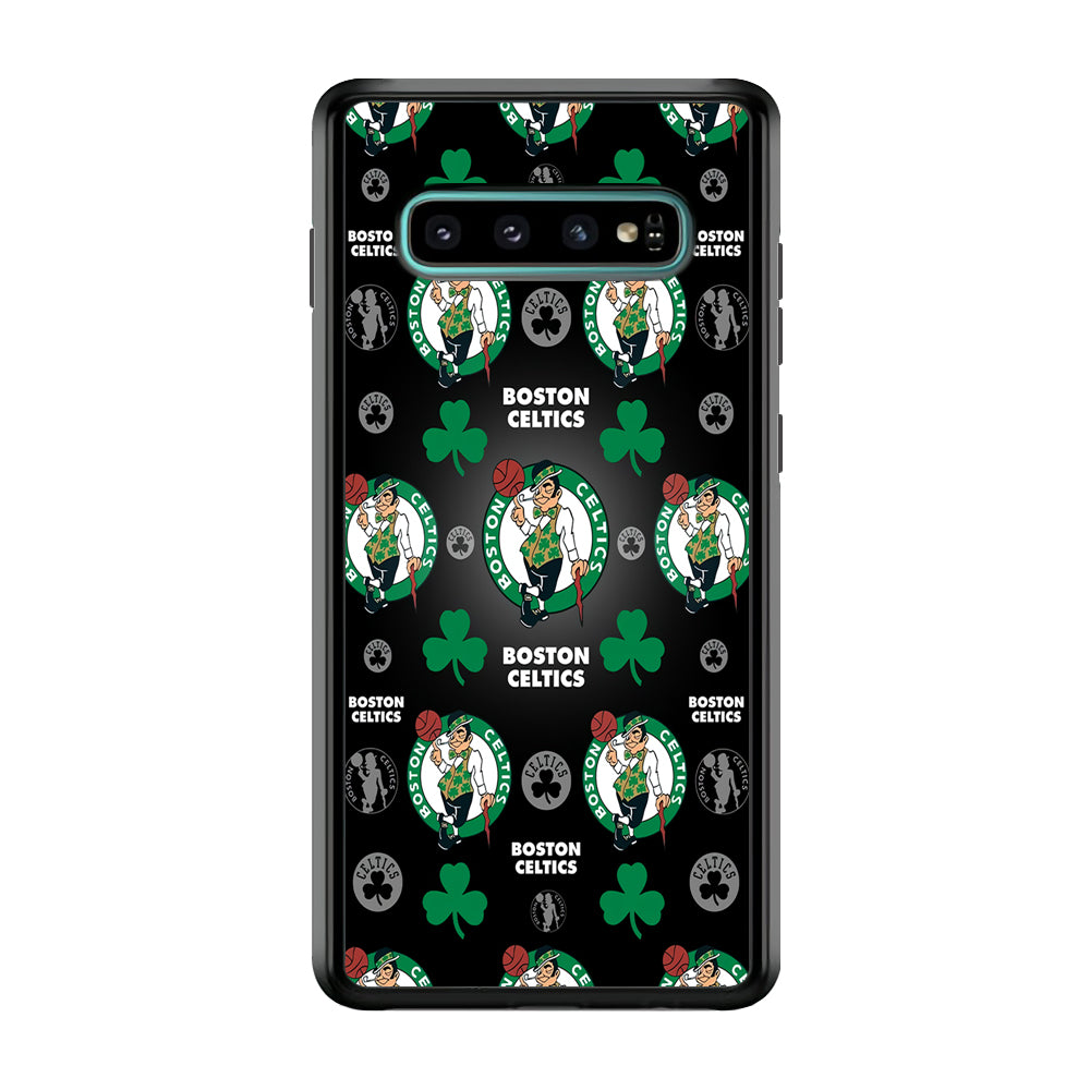 NBA Boston Celtic Basketball 001 Samsung Galaxy S10 Case-Phone Case-Rubber Black (2D Case)-Altracase