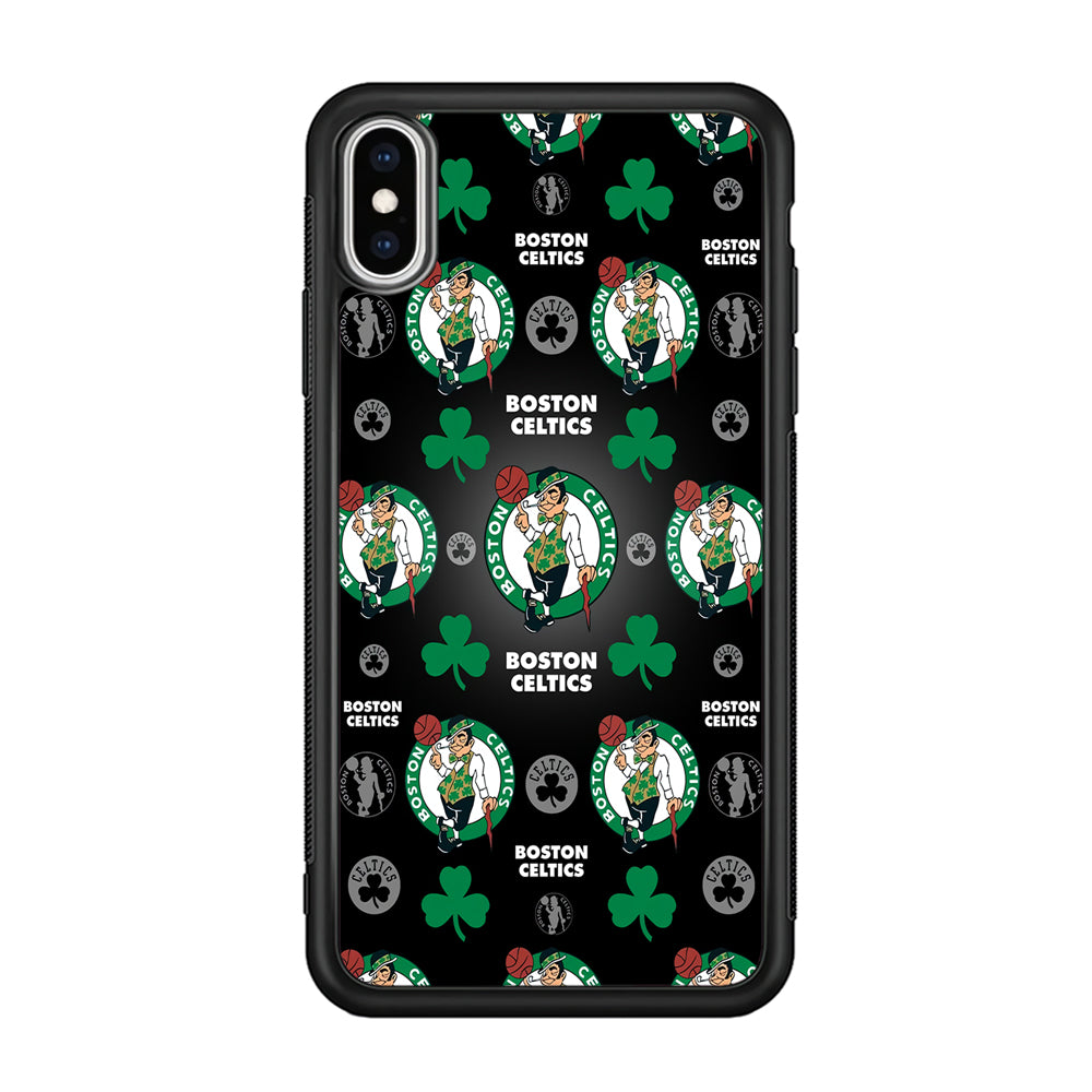 NBA Boston Celtic Basketball 001 iPhone Xs Case-Phone Case-Rubber Black (2D Case)-Altracase