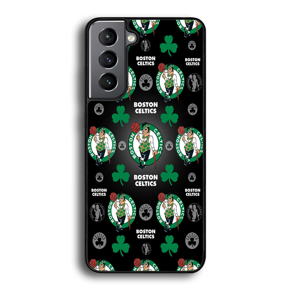 NBA Boston Celtic Basketball 001 Samsung Galaxy S22 Case-Phone Case-Rubber Black (2D Case)-Altracase