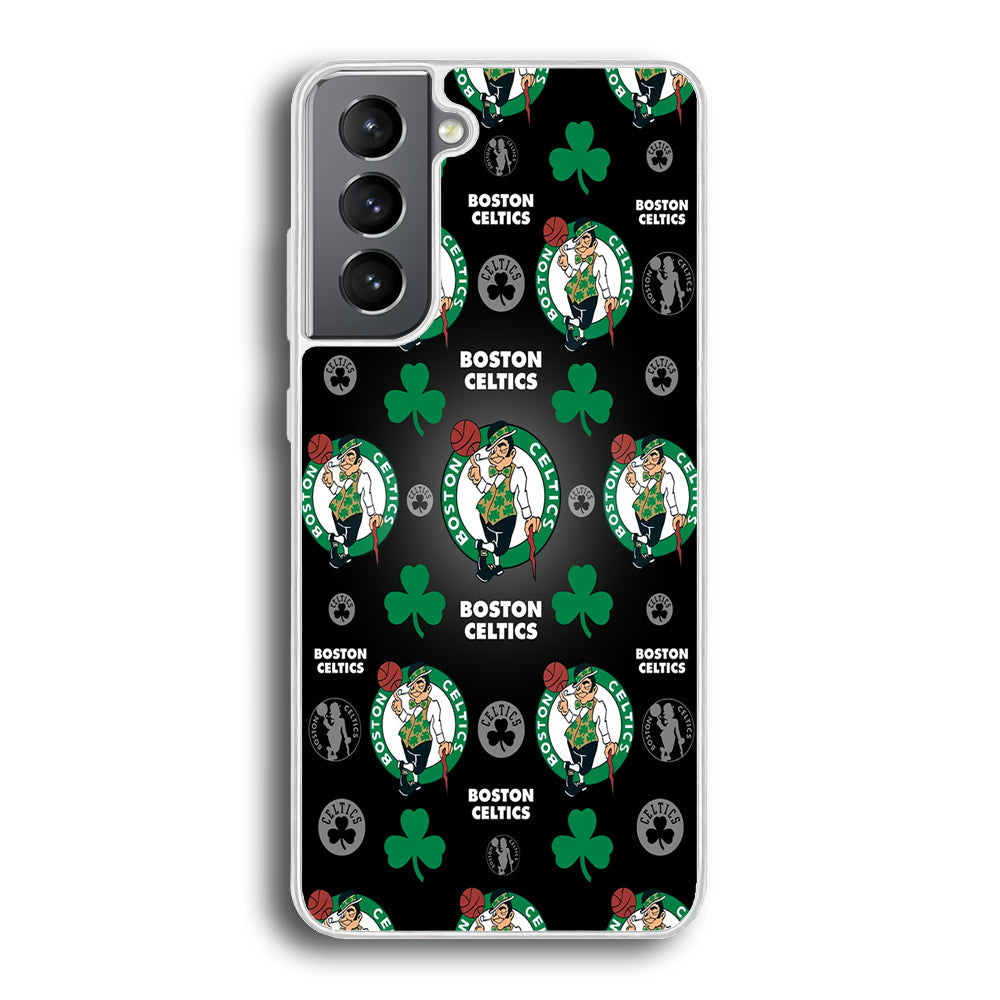 NBA Boston Celtic Basketball 001 Samsung Galaxy S22 Case-Phone Case-Rubber White (2D Case)-Altracase