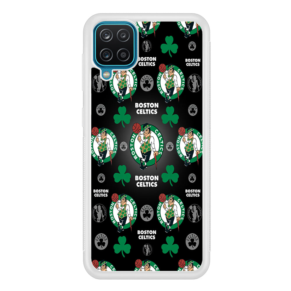 NBA Boston Celtic Basketball 001 Samsung Galaxy A12 Case-Phone Case-Rubber White (2D Case)-Altracase