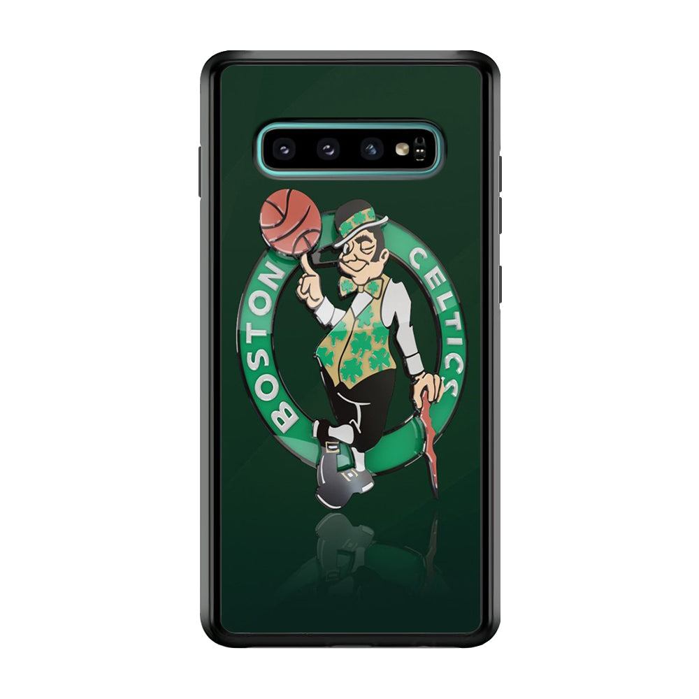 NBA Boston Celtic Basketball 002 Samsung Galaxy S10 Case-Phone Case-Rubber Black (2D Case)-Altracase