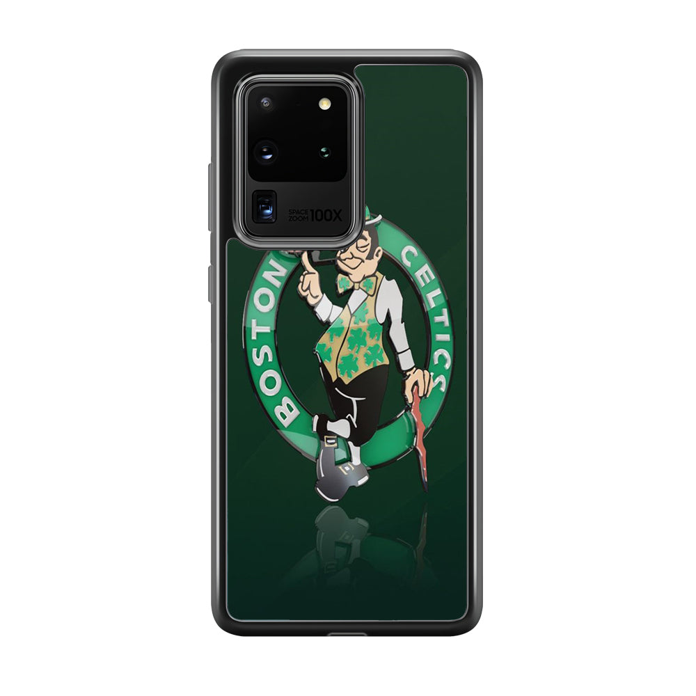 NBA Boston Celtic Basketball 002 Samsung Galaxy S20 Ultra Case-Phone Case-Rubber Black (2D Case)-Altracase