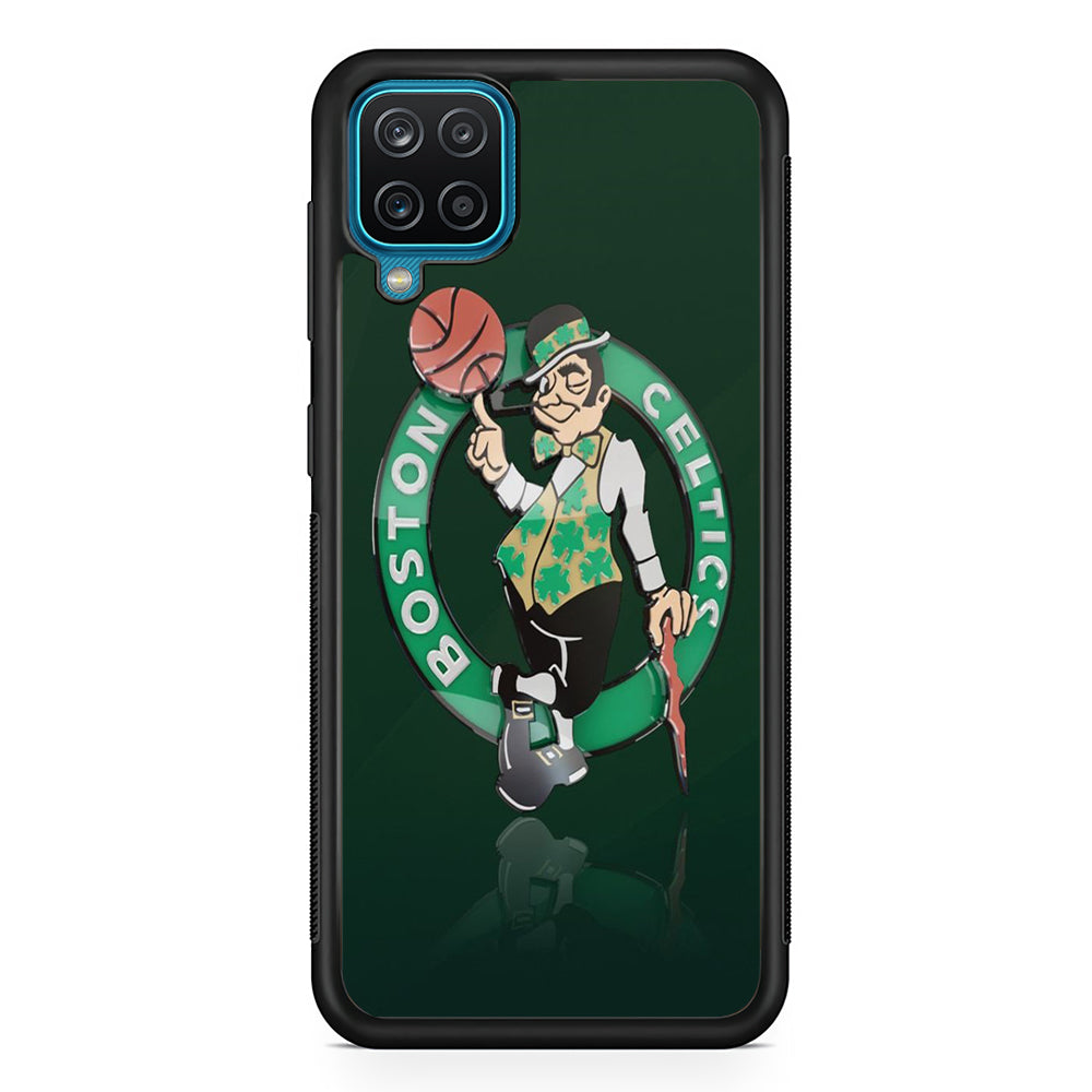 NBA Boston Celtic Basketball 002 Samsung Galaxy A12 Case-Phone Case-Rubber Black (2D Case)-Altracase