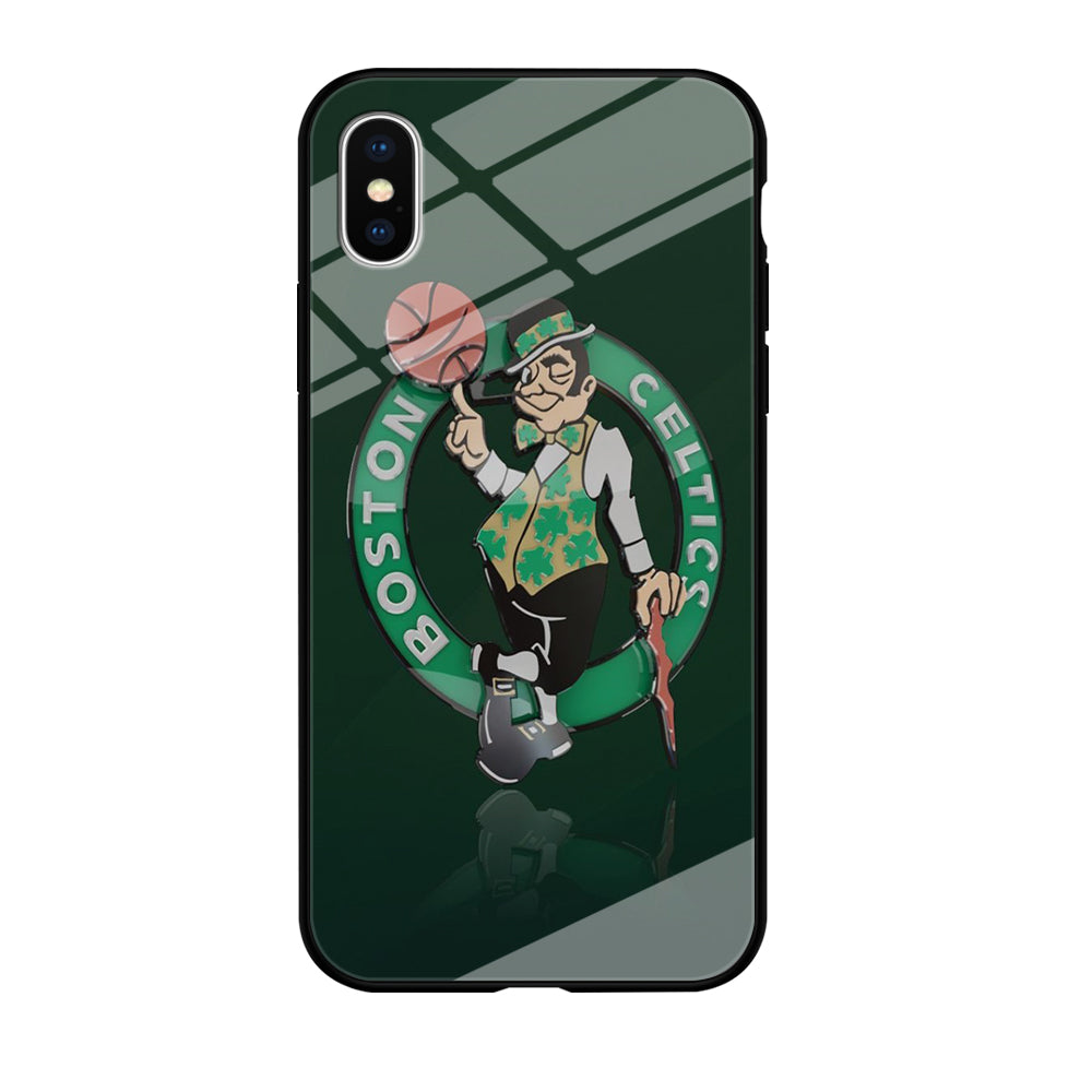NBA Boston Celtic Basketball 002 iPhone Xs Case-Phone Case-Tempered Glass Case-Altracase