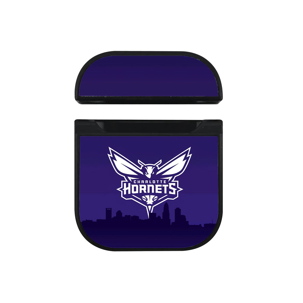 NBA Charlotte Hornets Shadow of The City Apple AirPods Case-AirPod Case-Black-Altracase