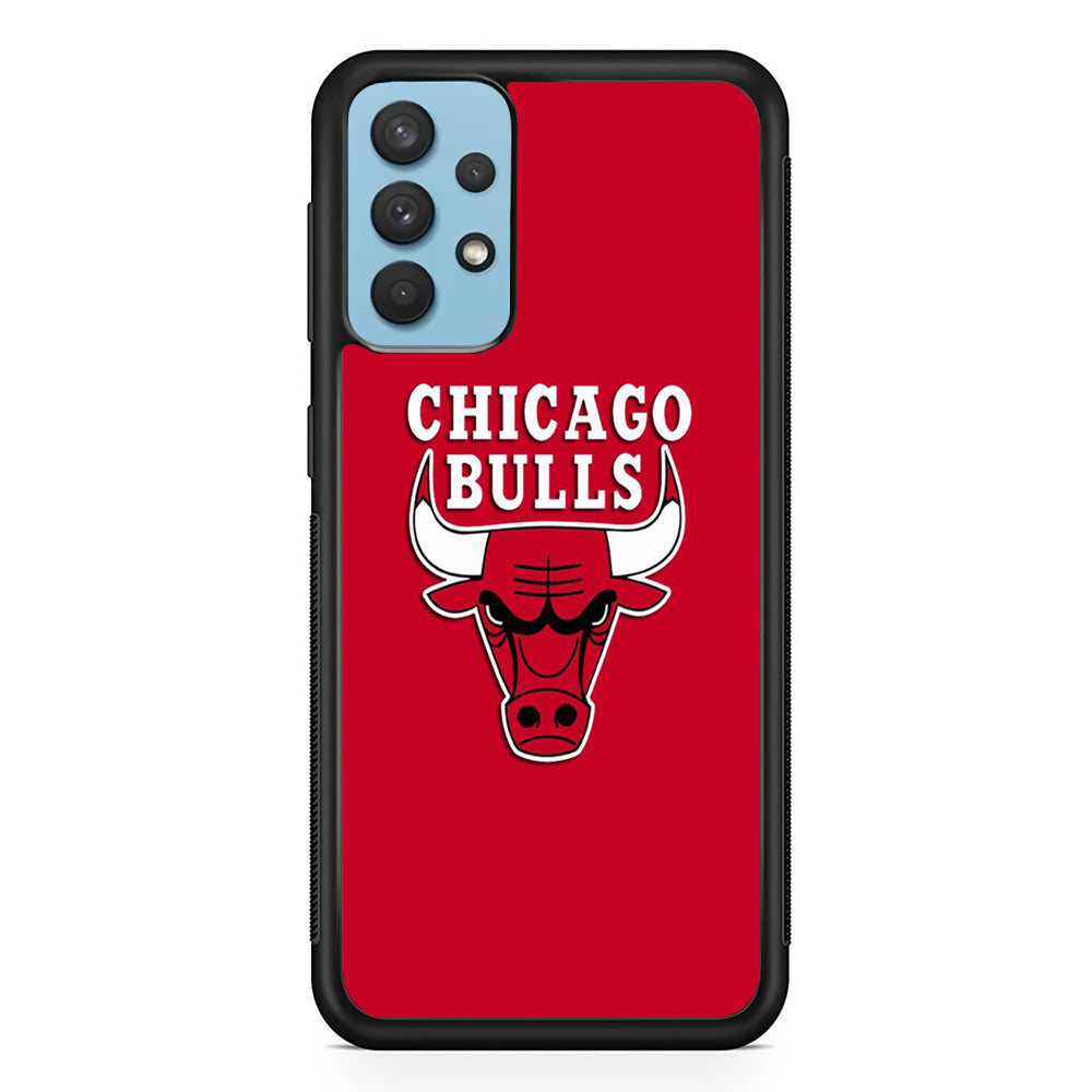NBA Chicago Bulls Basketball 001 Samsung Galaxy A32 Case-Phone Case-Rubber Black (2D Case)-Altracase