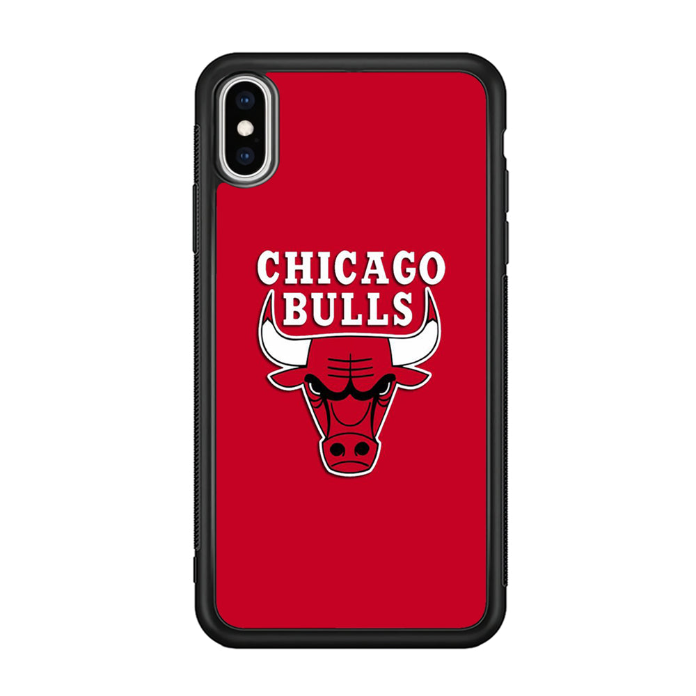 NBA Chicago Bulls Basketball 001 iPhone Xs Case-Phone Case-Rubber Black (2D Case)-Altracase