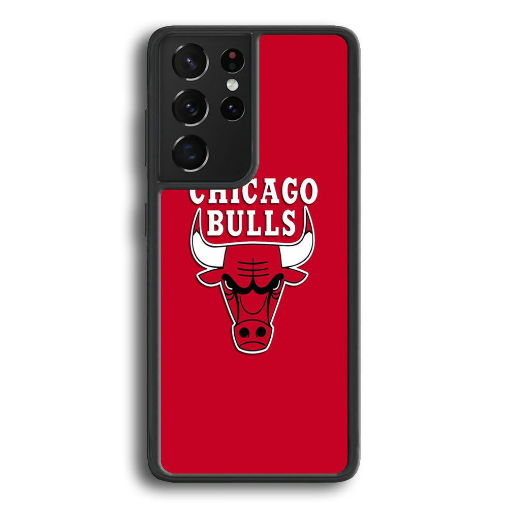 NBA Chicago Bulls Basketball 001 Samsung Galaxy S21 Ultra Case-Phone Case-Rubber Black (2D Case)-Altracase