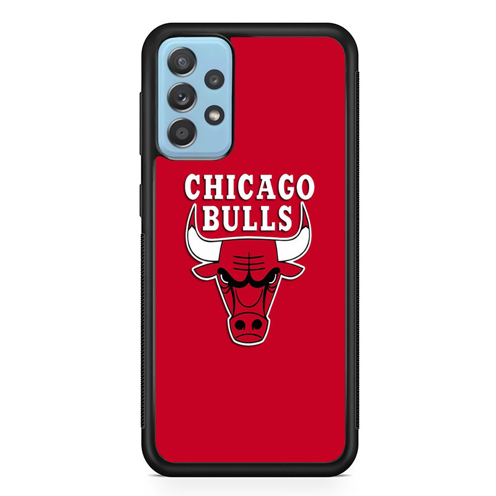NBA Chicago Bulls Basketball 001 Samsung Galaxy A72 Case-Phone Case-Rubber Black (2D Case)-Altracase