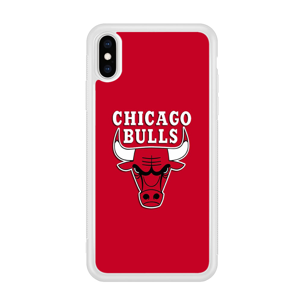NBA Chicago Bulls Basketball 001 iPhone Xs Case-Phone Case-Rubber White (2D Case)-Altracase