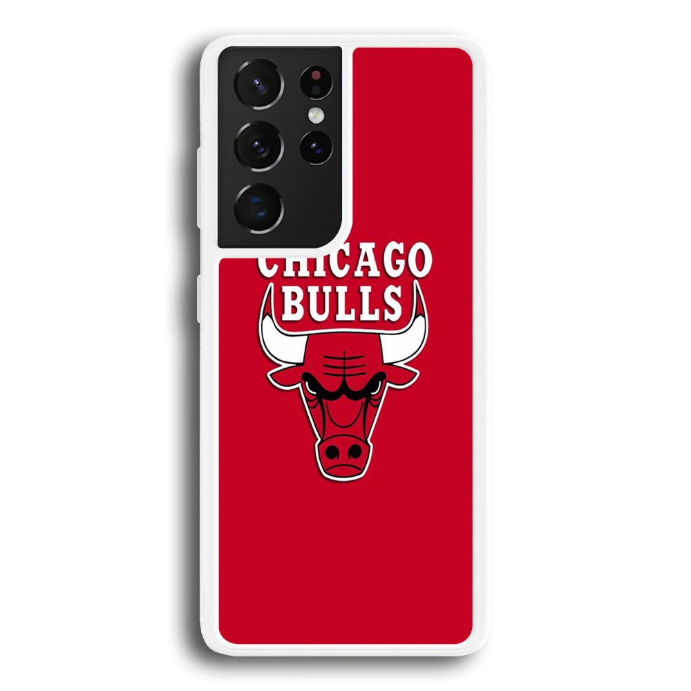 NBA Chicago Bulls Basketball 001 Samsung Galaxy S21 Ultra Case-Phone Case-Rubber White (2D Case)-Altracase