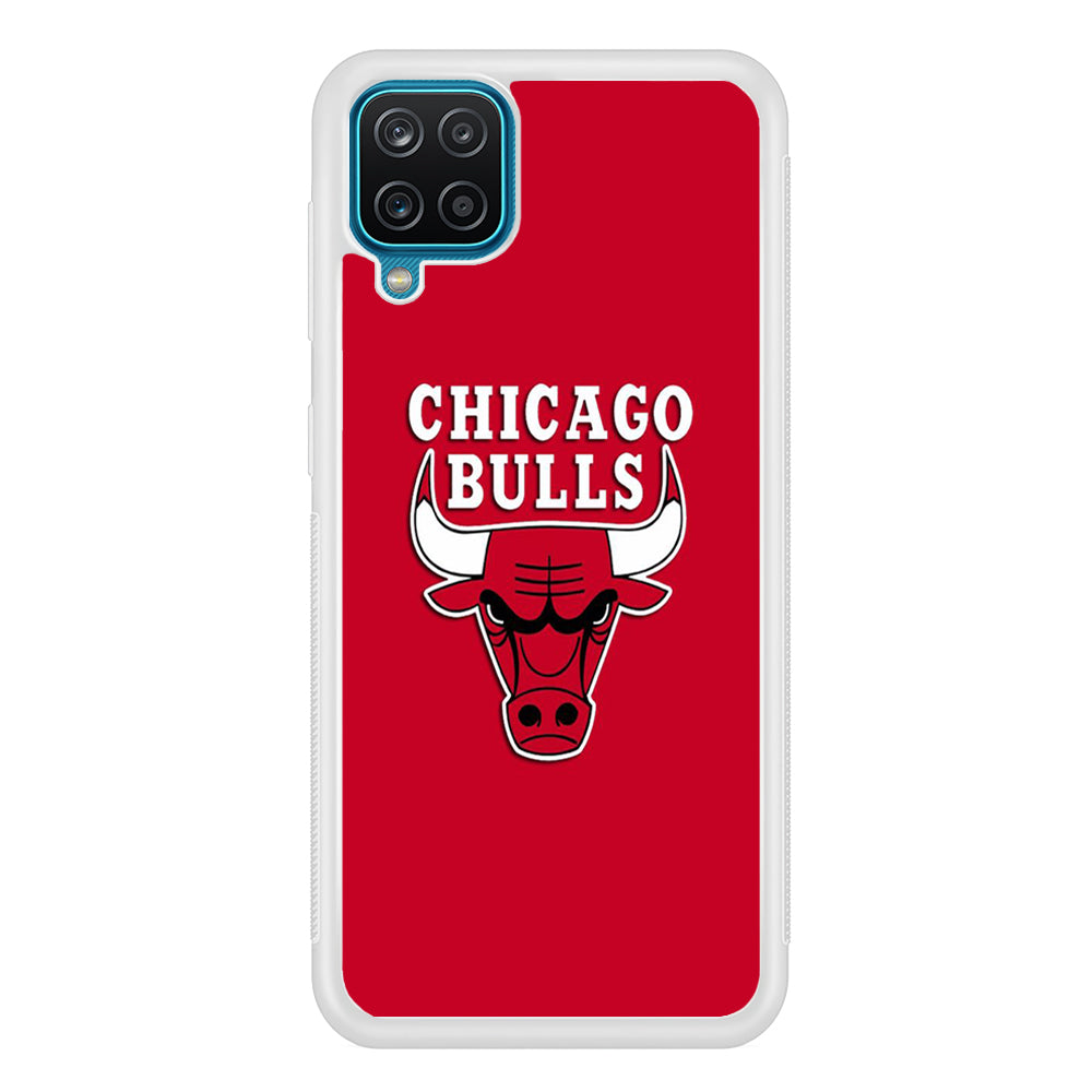 NBA Chicago Bulls Basketball 001 Samsung Galaxy A12 Case-Phone Case-Rubber White (2D Case)-Altracase