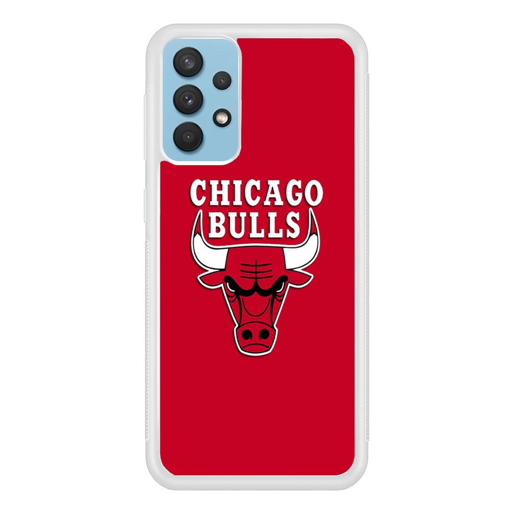 NBA Chicago Bulls Basketball 001 Samsung Galaxy A32 Case-Phone Case-Rubber White (2D Case)-Altracase