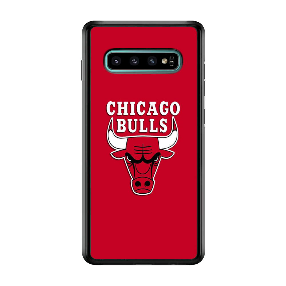 NBA Chicago Bulls Basketball 001 Samsung Galaxy S10 Plus Case-Phone Case-Rubber Black (2D Case)-Altracase
