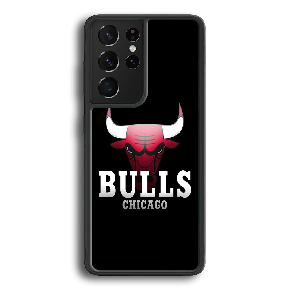 NBA Chicago Bulls Basketball 002 Samsung Galaxy S21 Ultra Case-Phone Case-Rubber Black (2D Case)-Altracase