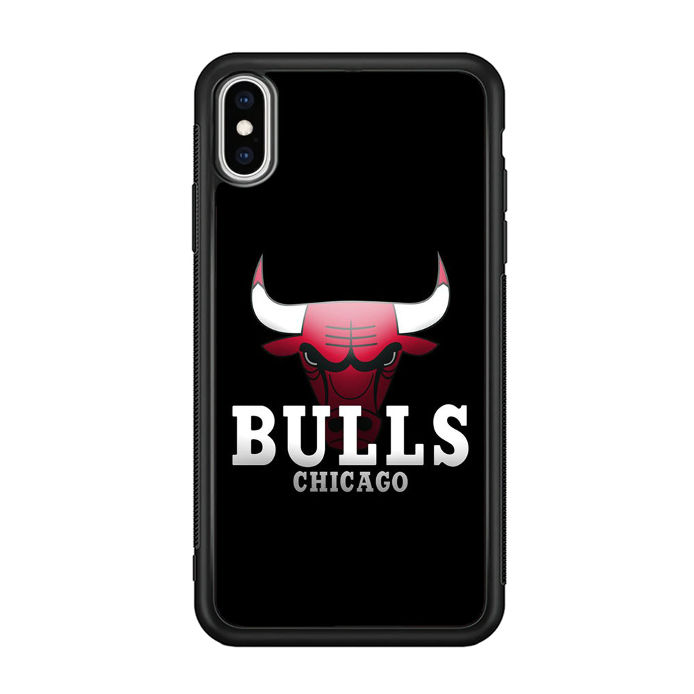 NBA Chicago Bulls Basketball 002 iPhone Xs Case-Phone Case-Rubber Black (2D Case)-Altracase