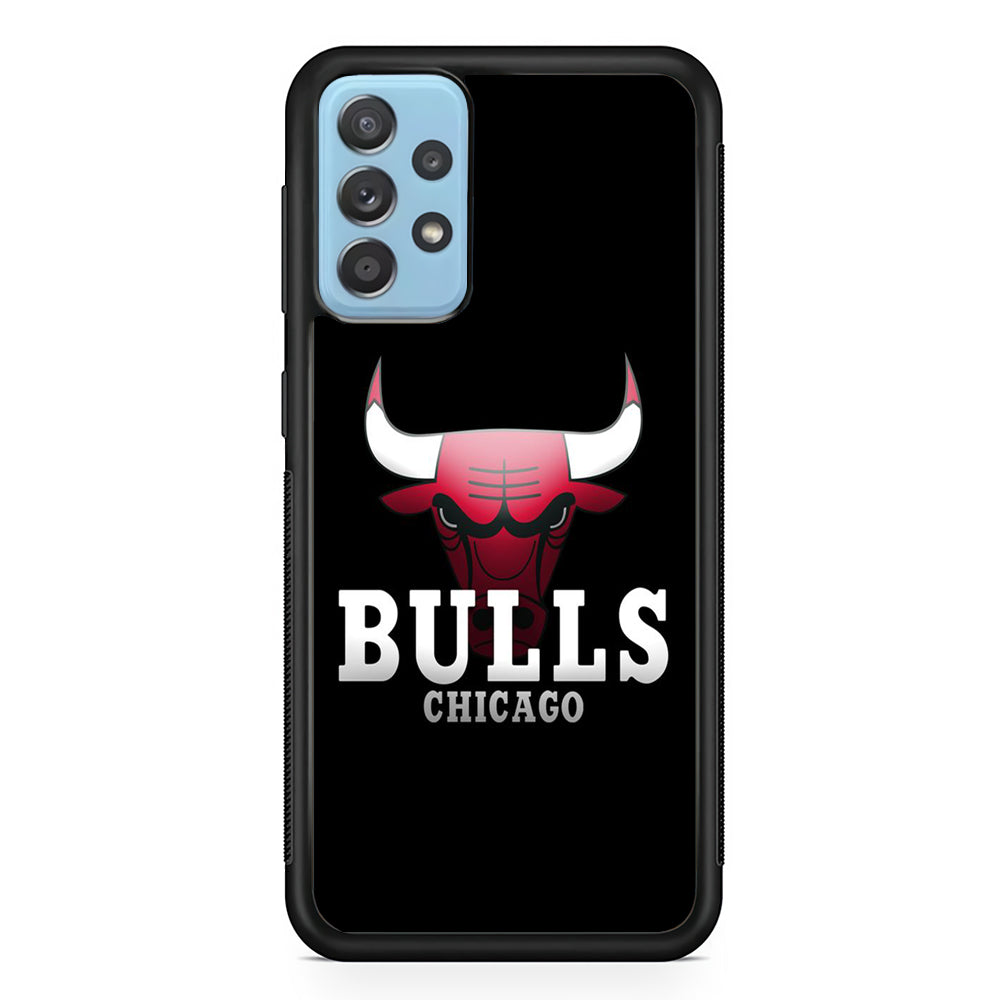 NBA Chicago Bulls Basketball 002 Samsung Galaxy A72 Case-Phone Case-Rubber Black (2D Case)-Altracase