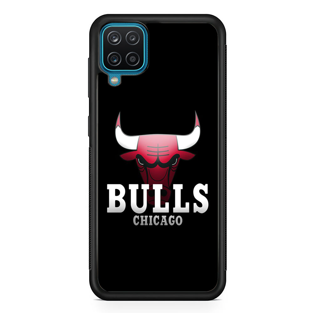 NBA Chicago Bulls Basketball 002 Samsung Galaxy A12 Case-Phone Case-Rubber Black (2D Case)-Altracase