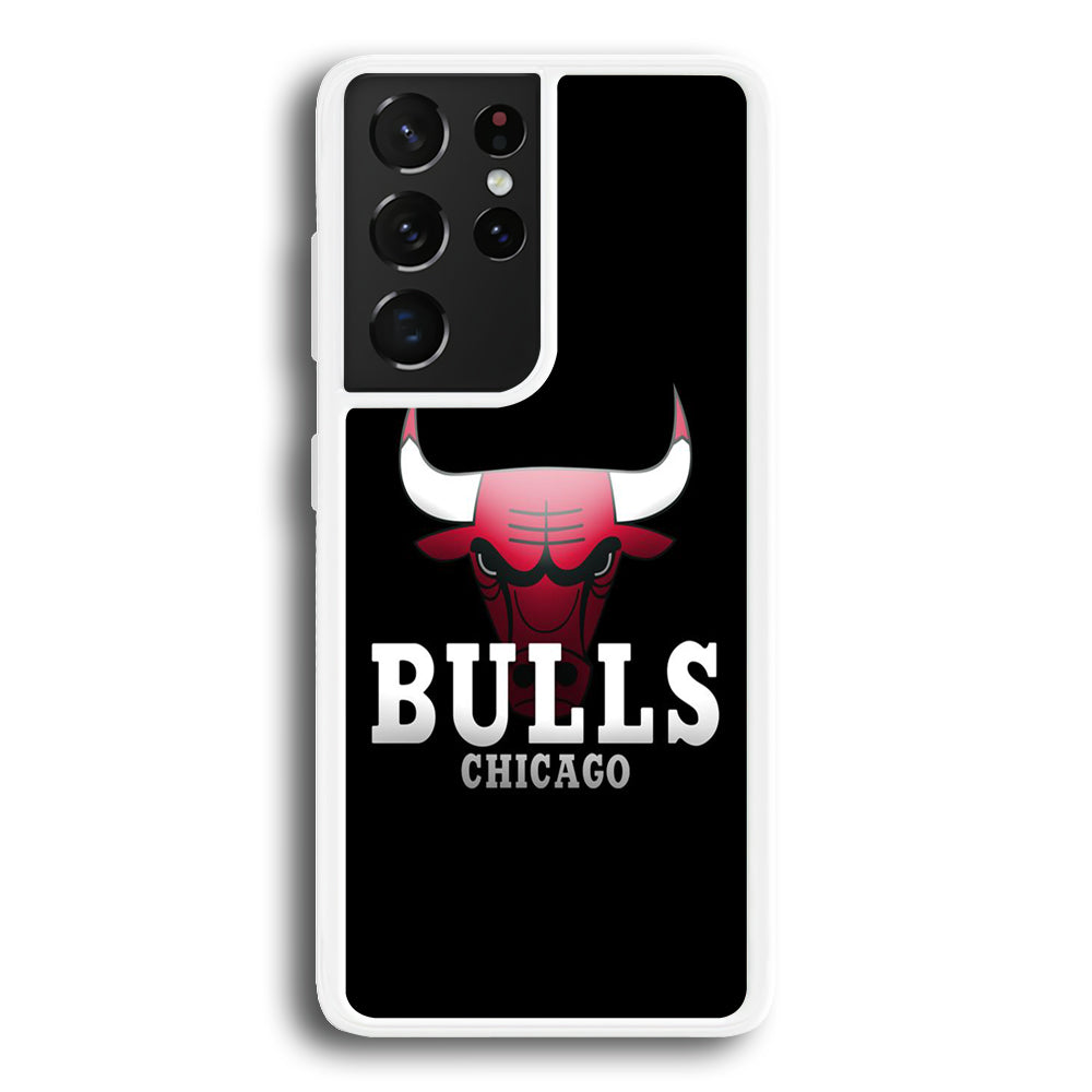 NBA Chicago Bulls Basketball 002 Samsung Galaxy S21 Ultra Case-Phone Case-Rubber White (2D Case)-Altracase