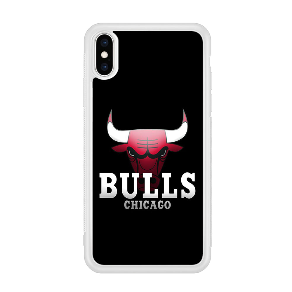 NBA Chicago Bulls Basketball 002 iPhone Xs Case-Phone Case-Rubber White (2D Case)-Altracase